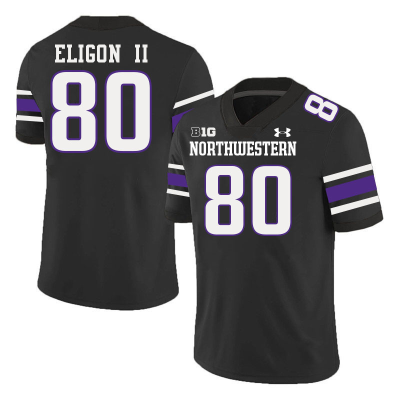 Northwestern Wildcats #80 Hayden Eligon II College Football Jerseys Stitched-Black